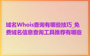 域名Whois查询有哪些技巧_免费域名信息查询工具推荐有哪些
