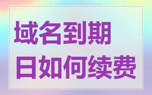 域名到期日如何续费