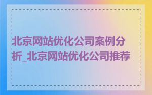 北京网站优化公司案例分析_北京网站优化公司推荐