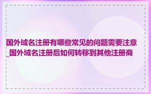 国外域名注册有哪些常见的问题需要注意_国外域名注册后如何转移到其他注册商