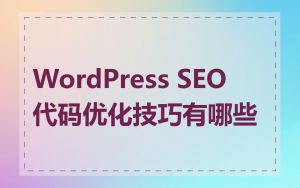 WordPress SEO 代码优化技巧有哪些