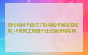 如何利用IP查询了解网站访问者的信息_IP查询工具哪个比较靠谱和实用