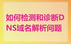 如何检测和诊断DNS域名解析问题