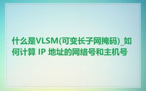 什么是VLSM(可变长子网掩码)_如何计算 IP 地址的网络号和主机号