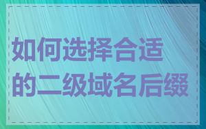 如何选择合适的二级域名后缀