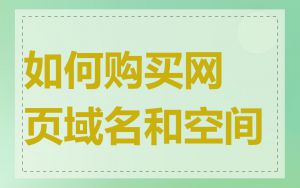 如何购买网页域名和空间