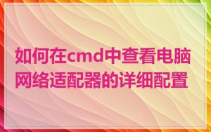 如何在cmd中查看电脑网络适配器的详细配置
