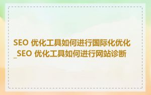 SEO 优化工具如何进行国际化优化_SEO 优化工具如何进行网站诊断