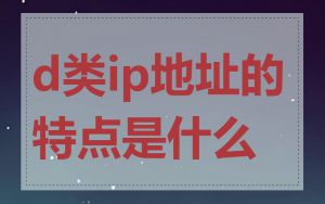 d类ip地址的特点是什么