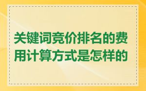 关键词竞价排名的费用计算方式是怎样的