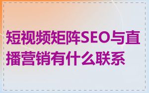 短视频矩阵SEO与直播营销有什么联系