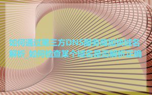 如何通过第三方DNS服务商加快域名解析_如何检查某个域名是否解析正确