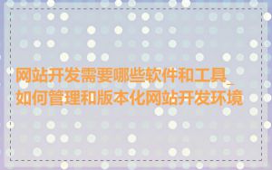 网站开发需要哪些软件和工具_如何管理和版本化网站开发环境