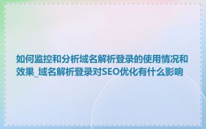 如何监控和分析域名解析登录的使用情况和效果_域名解析登录对SEO优化有什么影响