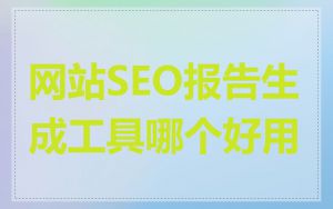 网站SEO报告生成工具哪个好用