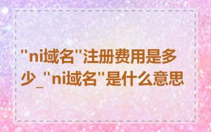 "ni域名"注册费用是多少_"ni域名"是什么意思