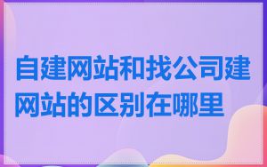自建网站和找公司建网站的区别在哪里