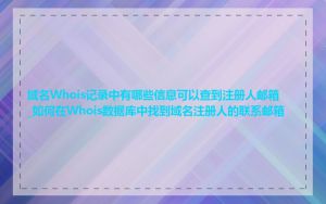 域名Whois记录中有哪些信息可以查到注册人邮箱_如何在Whois数据库中找到域名注册人的联系邮箱