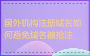 国外机构注册域名如何避免域名被抢注