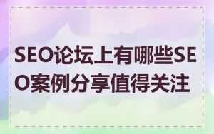 SEO论坛上有哪些SEO案例分享值得关注