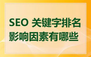 SEO 关键字排名影响因素有哪些