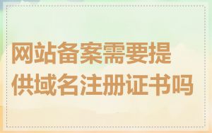 网站备案需要提供域名注册证书吗