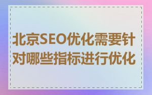 北京SEO优化需要针对哪些指标进行优化