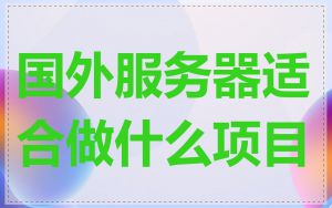 国外服务器适合做什么项目