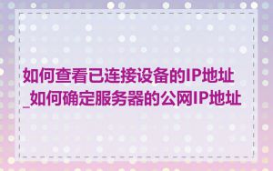 如何查看已连接设备的IP地址_如何确定服务器的公网IP地址