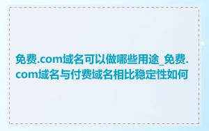 免费.com域名可以做哪些用途_免费.com域名与付费域名相比稳定性如何