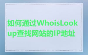 如何通过WhoisLookup查找网站的IP地址