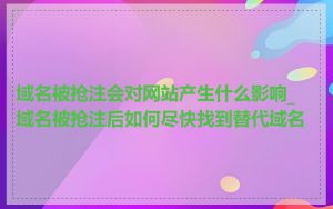 域名被抢注会对网站产生什么影响_域名被抢注后如何尽快找到替代域名