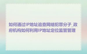 如何通过IP地址追查网络犯罪分子_政府机构如何利用IP地址定位监管管理