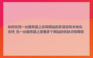 如何在同一台服务器上实现网站的多语言和本地化支持_在一台服务器上部署多个网站的优缺点有哪些