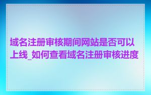 域名注册审核期间网站是否可以上线_如何查看域名注册审核进度