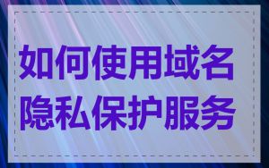 如何使用域名隐私保护服务