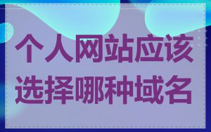 个人网站应该选择哪种域名