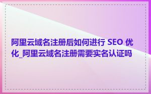 阿里云域名注册后如何进行 SEO 优化_阿里云域名注册需要实名认证吗