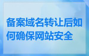 备案域名转让后如何确保网站安全