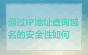 通过IP地址查询域名的安全性如何