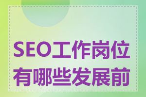 SEO工作岗位有哪些发展前景
