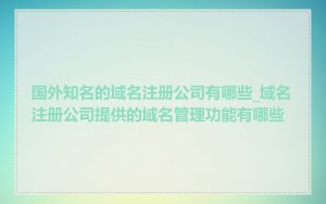 国外知名的域名注册公司有哪些_域名注册公司提供的域名管理功能有哪些