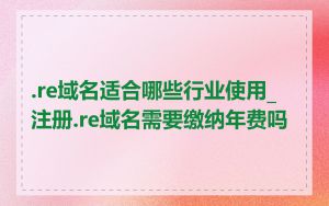 .re域名适合哪些行业使用_注册.re域名需要缴纳年费吗