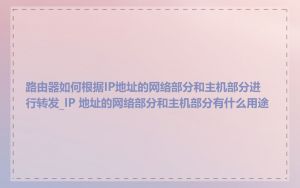 路由器如何根据IP地址的网络部分和主机部分进行转发_IP 地址的网络部分和主机部分有什么用途
