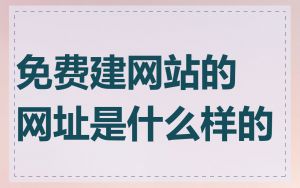 免费建网站的网址是什么样的