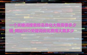 一个关键词搜索排名优化大概需要多少钱_网站SEO关键词优化费用大概多少
