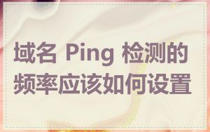 域名 Ping 检测的频率应该如何设置