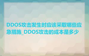 DDOS攻击发生时应该采取哪些应急措施_DDOS攻击的成本是多少