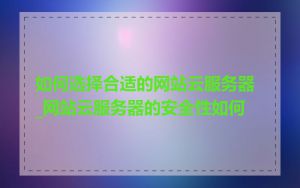 如何选择合适的网站云服务器_网站云服务器的安全性如何