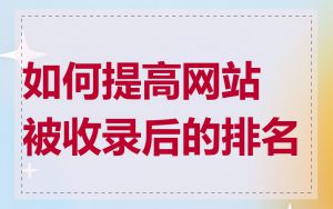 如何提高网站被收录后的排名